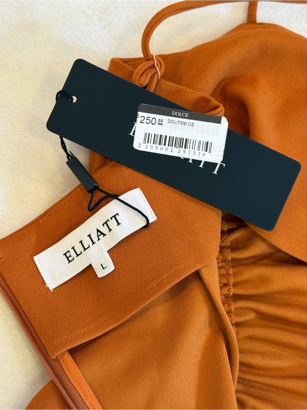 Elliatt Rust Spaghetti Strap Ruched Mini Dress - Picture 7 of 8